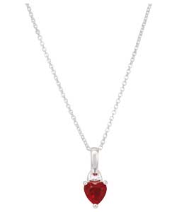 Sterling Silver Created Ruby July Birthstone