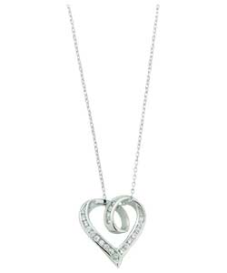 no Sterling Silver Cubic Zirconia Twist Heart Pendant