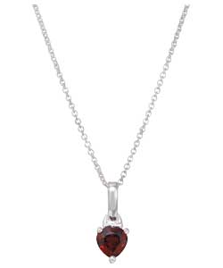 no Sterling Silver Garnet January Birthstone Pendant