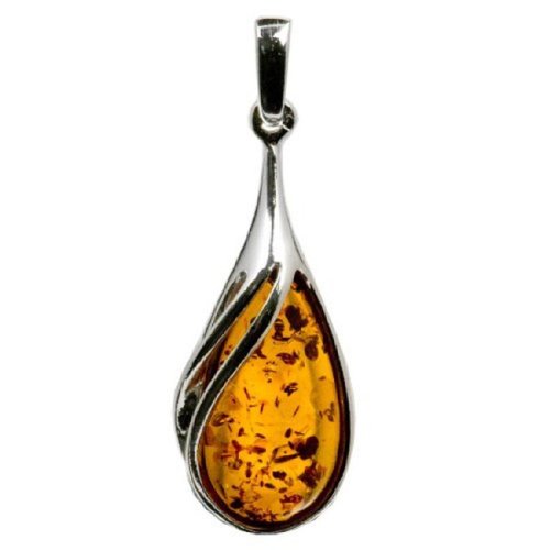 Noda Amber Sterling Silver Drop Classic Pendant