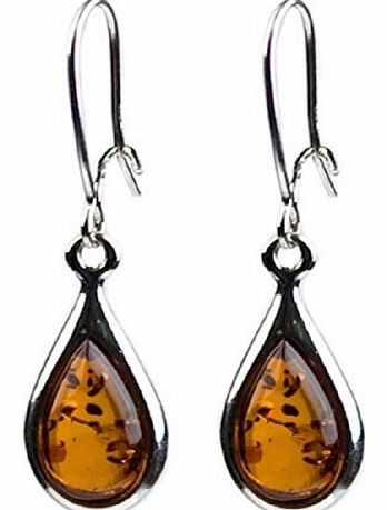 Noda Baltic Honey Amber Sterling Silver Small Tear Drop Earrings