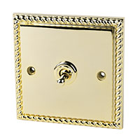 1G 2W 6A Toggle Sw Georgian Brass