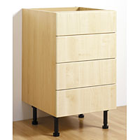 Non-Branded 500mm 4 Drawer Base Unit Linea Maple