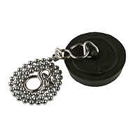 Black Bath Plug Includes 18 Chrome Ball Chain