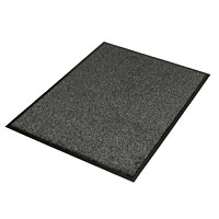 Cotton Plush Entrance Mat Black/Steel 0.9m x 1.2m