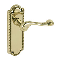 Eclipse Latch Door Handle Georgian Polished Brass