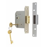 Non-Branded ERA 5 Lever Mortice Deadlock Satin 3andquot;