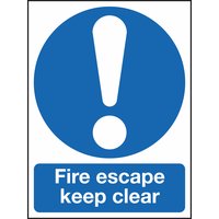 Fire Escape Keep Clear Sign