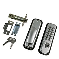 Mechanical Light Duty Push Button Lock + Override Tubular Latch