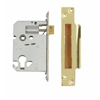 QUBE Euro Cylinder Sashlock Brass 3 / 76mm