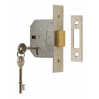 Non-Branded Sterling 3-Lever Mortice Deadlock Nickel 2 / 64mm