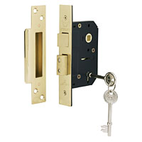 Sterling 5-Lever Mortice Sashlock Brass 2 / 64mm