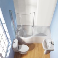 Wharf Shower Bath Bathroom Suite White Left Hand