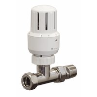 Non-Branded White 15mm Straight TRV and Lockshield