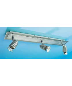 Nova 3 Light Metal Bar - Brushed Chrome Finish