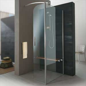 Novellini Go 2 Fixed Panel with Small Hinged Door