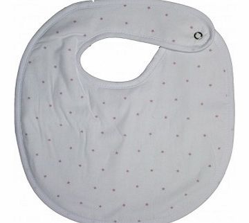 Roudoudou bib - white, pink stars `One size