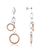 Rose Gold Plated Circles Drop Earrings