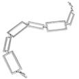 Nuovegioie Sterling Silver Rectangle Link Bracelet