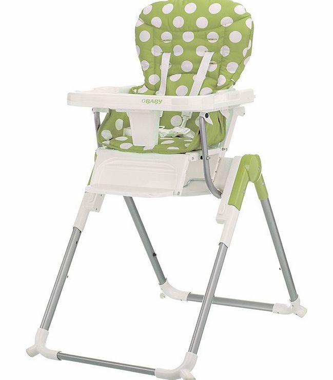 O Baby OBaby Nanofold Hi Lo Highchair-Dotty Lime (2014)