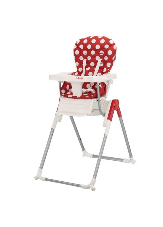 O Baby OBaby Nanofold Hi Lo Highchair-Dotty Red