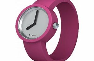 O clock SILVER Magenta Watch