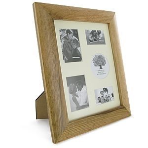 oak Finished Portrait Multi Photo Frame