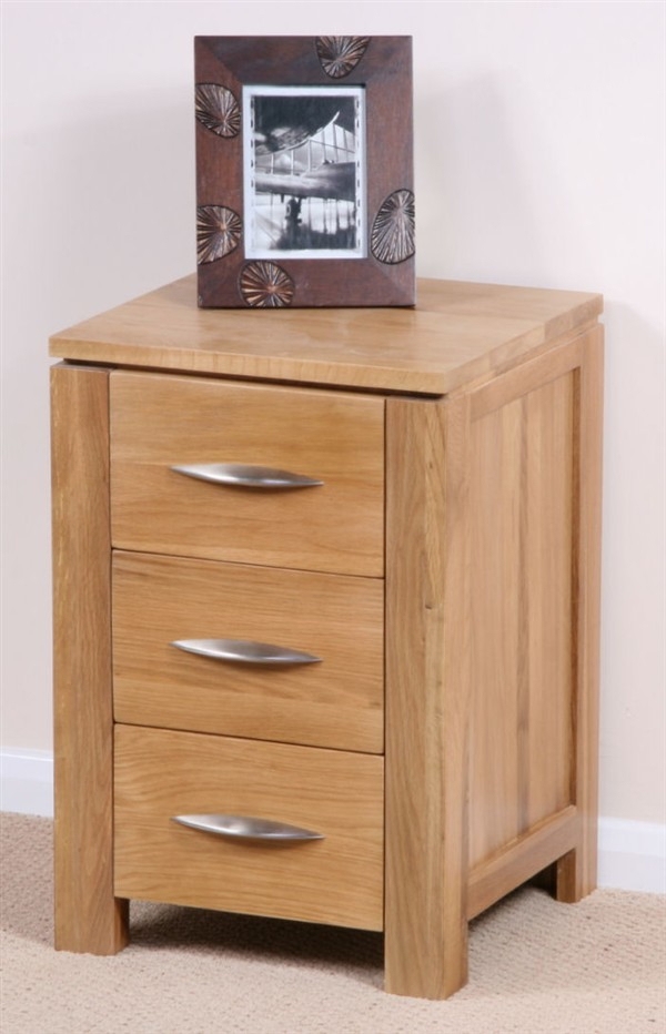 Oak Furniture Land Galway Solid Oak 3 Drawer Bedside