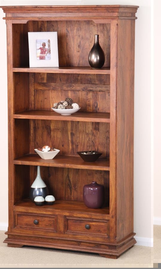 Klassique Teak Indian 2 Drawer Bookcase