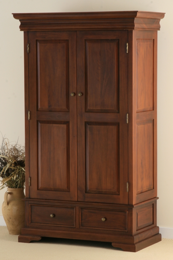 Oak Furniture Land Sleigh Double Mahogany Wardrobe
