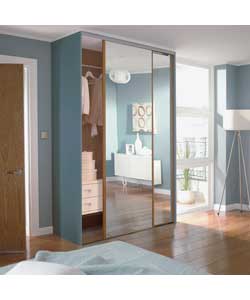 Oak Mirror Sliding Wardrobe Door Aura Kit -