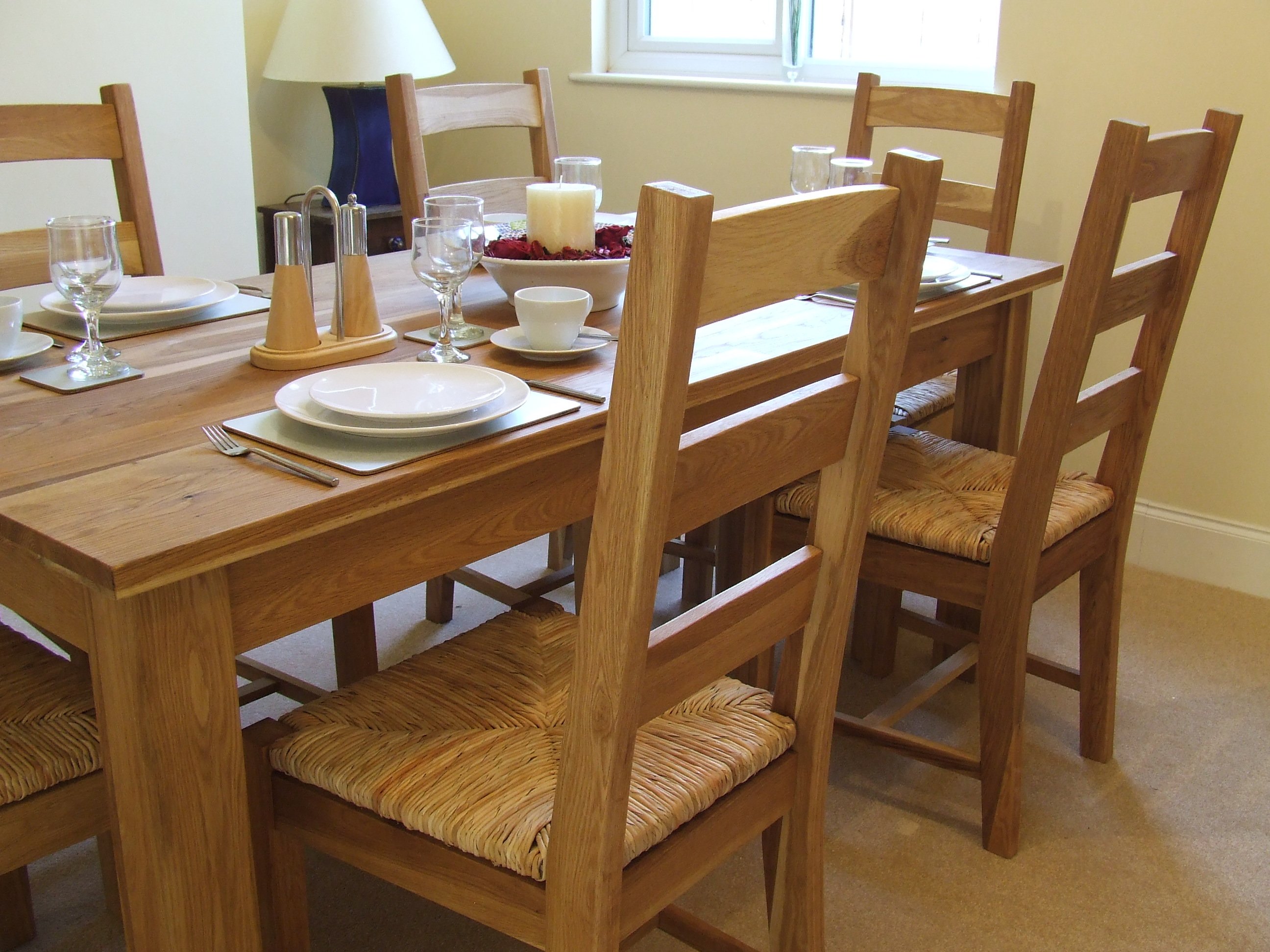 Solid Oak Dining Table Set 180cm - Rush Pad