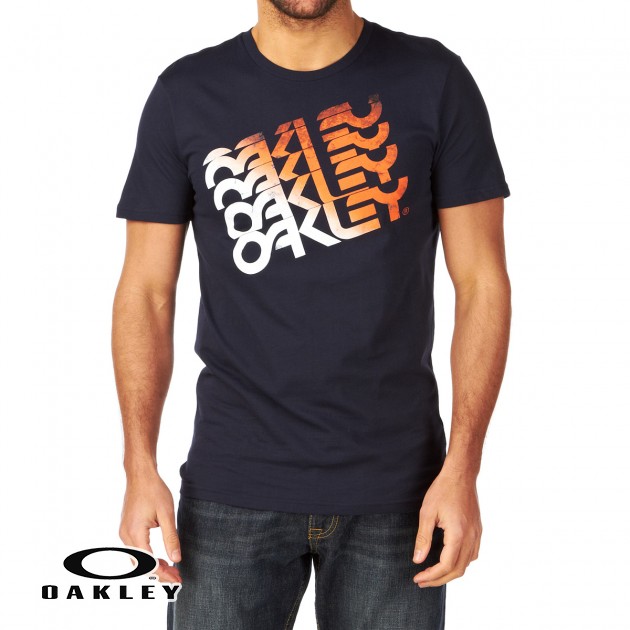 Mens Oakley Quad Factory T-Shirt - Navy Blue