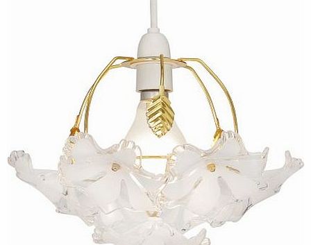 Oaks Lighting Small Abeba Polished Brass/ Pearl Acrylic Flowers