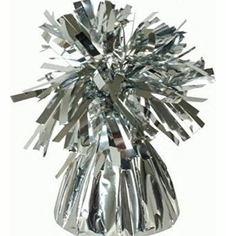 OakTree 12 X helium balloon weights SILVER foil tassle cone