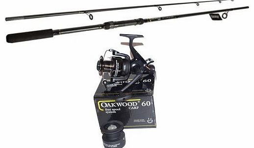 Oakwood  Carp Stalker Fishing Rod And Oakwood Baitrunner Reel