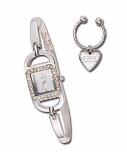 Oasis Ladies Watch and Keyring Set