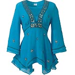 Oasis Womens Embroidered Kaftan Top