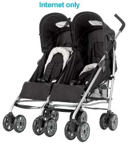 Apex Twin Stroller - Black Suede