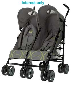 OBaby Apollo Plus Twin Stroller - Khaki Circles