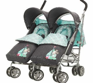 Obaby Apollo V2 Twin Stroller Retro Denim Mickey