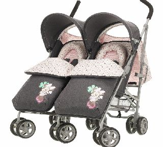 Obaby Apollo V2 Twin Stroller Retro Denim Minnie