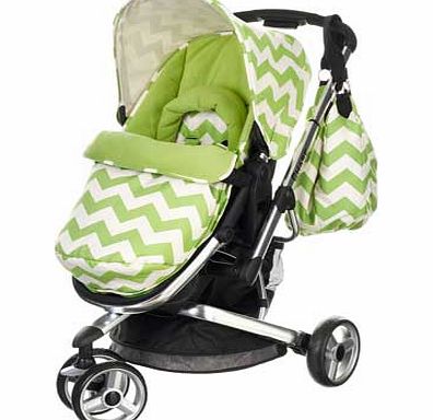 Obaby Chase 3 Wheeler Pushchair - ZigZag Lime