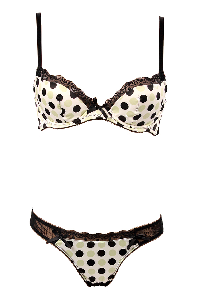 Two Tone Spot Satin Knicker by Odille