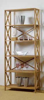 Basel Solid Oak 5 Shelf Bookcase - WHILE STOCKS