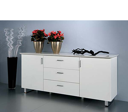 Eiffel High Gloss 3 Door Sideboard - WHILE