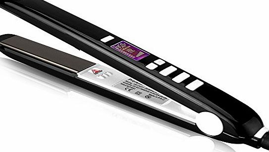 OfficeWorld Professional Nano-Titanium Flat Iron 176F-450F with One-Button Temp Setting, 1-Inch, Black