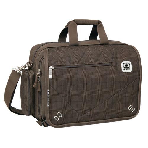 Golf Street City Corp Messenger/Laptop Bag Brown Plaid