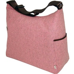 OiOi Pink Herringbone Tweed Hobo with Chocolate