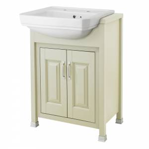 Old London Pistachio 2 Door Unit 600mm Semi-Recess Basin 2TH